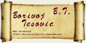 Borivoj Tešović vizit kartica